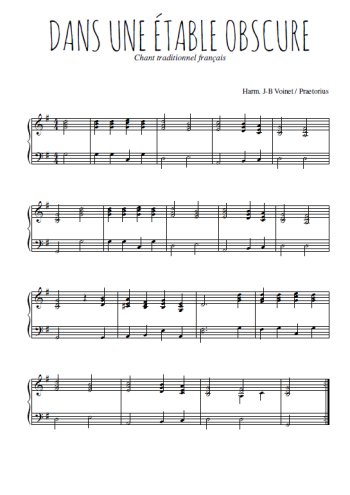 Téléchargez l'arrangement pour piano de la partition de Dans une étable obscure en PDF